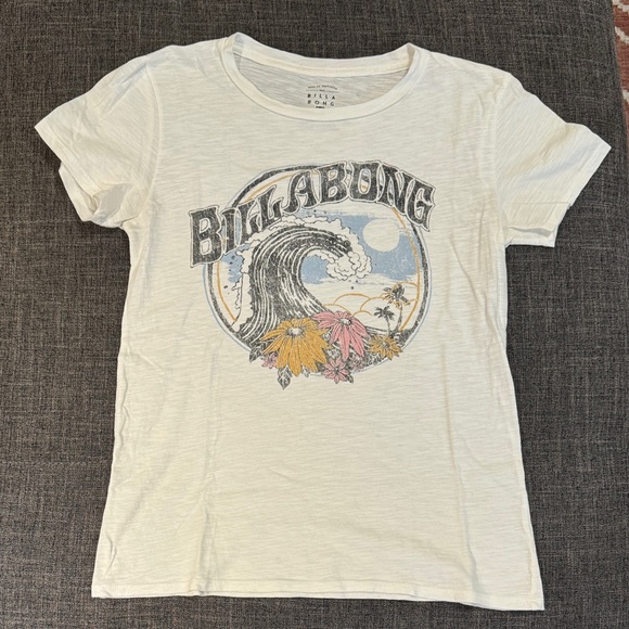 Billabong Tops - Billabong Graphic Wave Surf Tee Cream White Size S